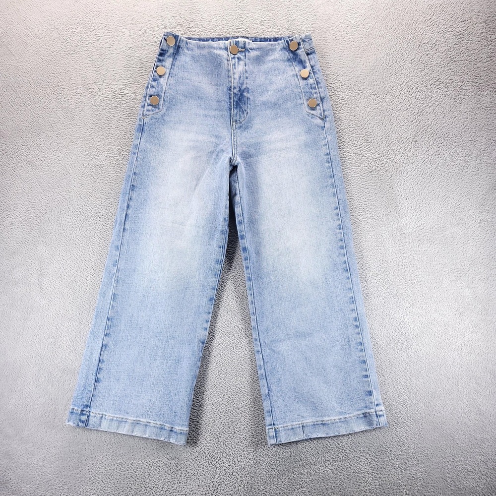 OAT New York Jeans Womens 28 Blue Sailor Wide Leg High Rise Comfort